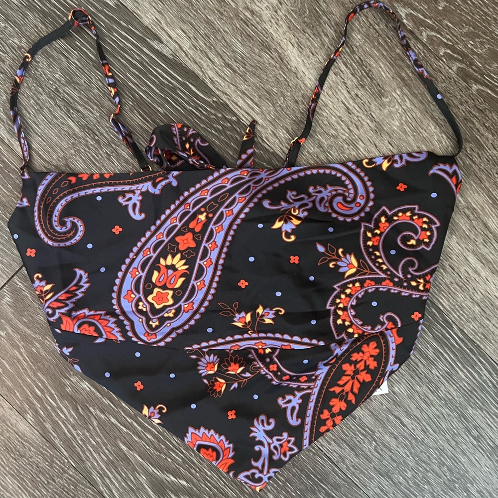 Weworewhat Paisley Silk Tie Back Top
